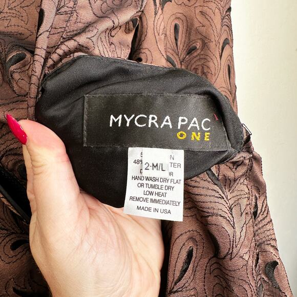 VTG Mycra Pac Floral Embroidered Zip Front Reversible Rain Jacket Coat Med Large - Picture 13 of 15